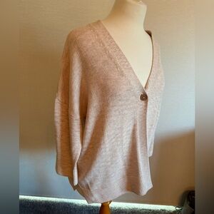 J. Jill Women's V-Neck One Button Sweater - Pink